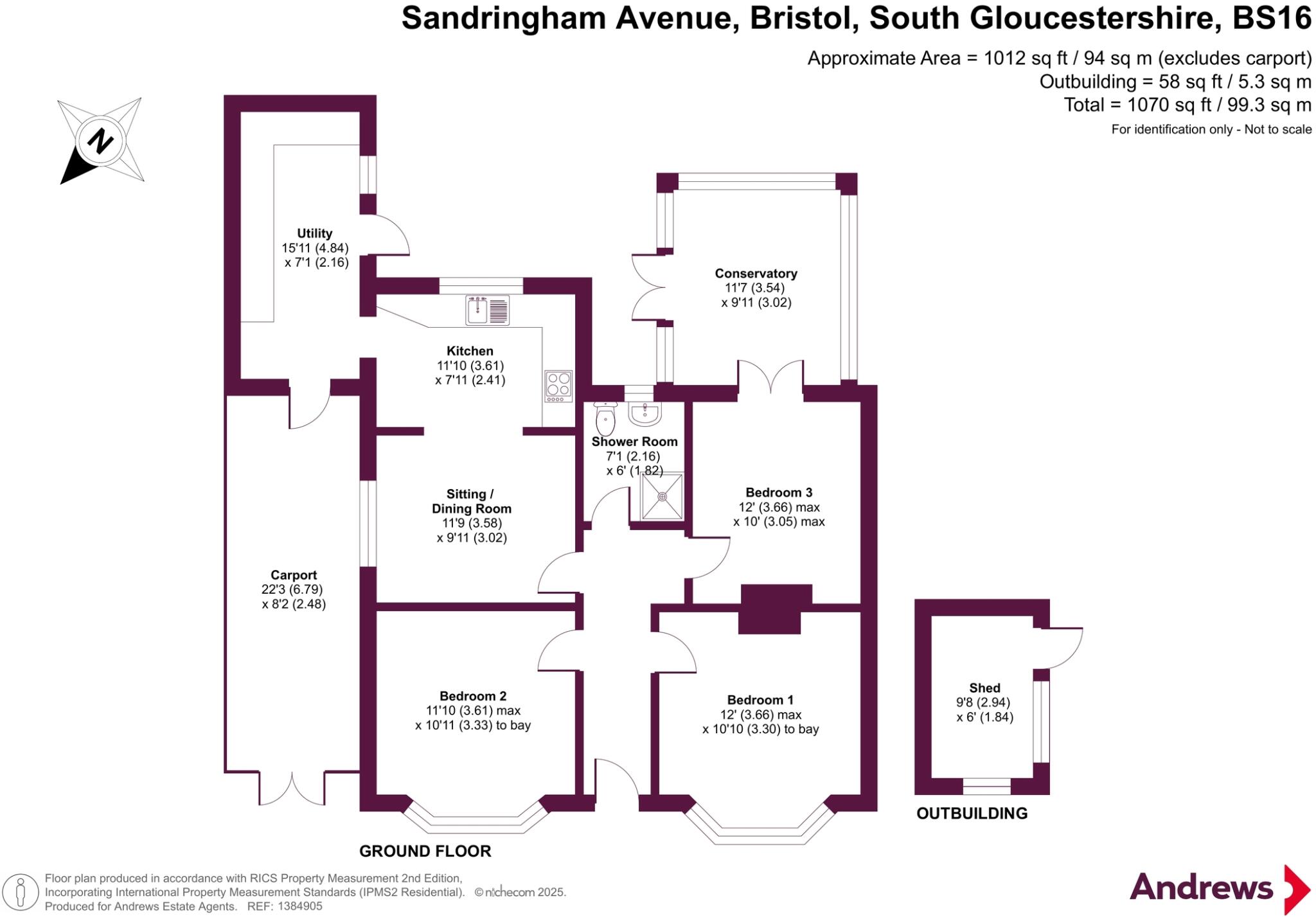 Sandringham Avenue, Bristol, South Gloucestershire, BS16 floorplan