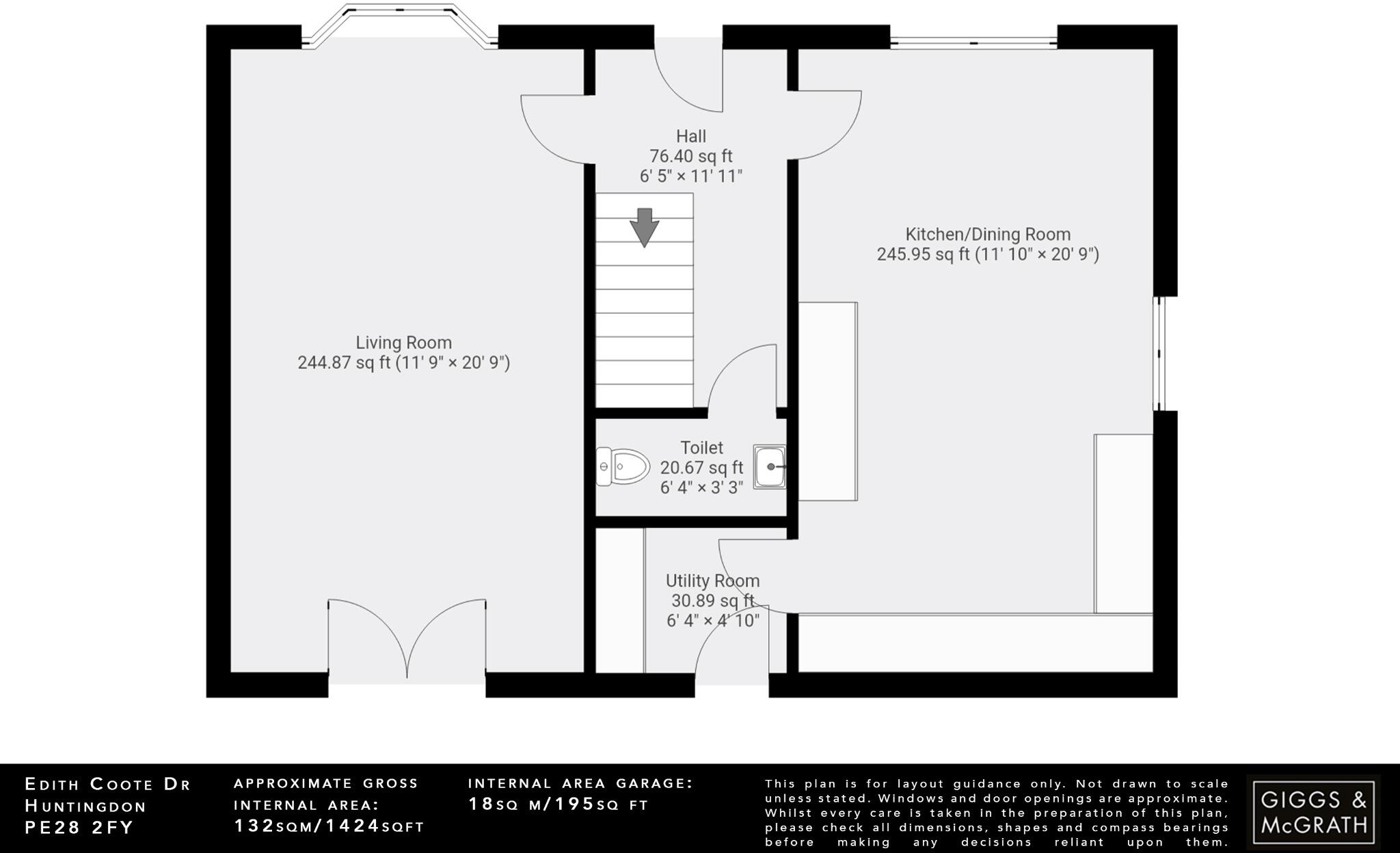 Edith Coote Drive, Houghton, Huntingdon, Cambridgeshire, PE28 2FY floorplan
