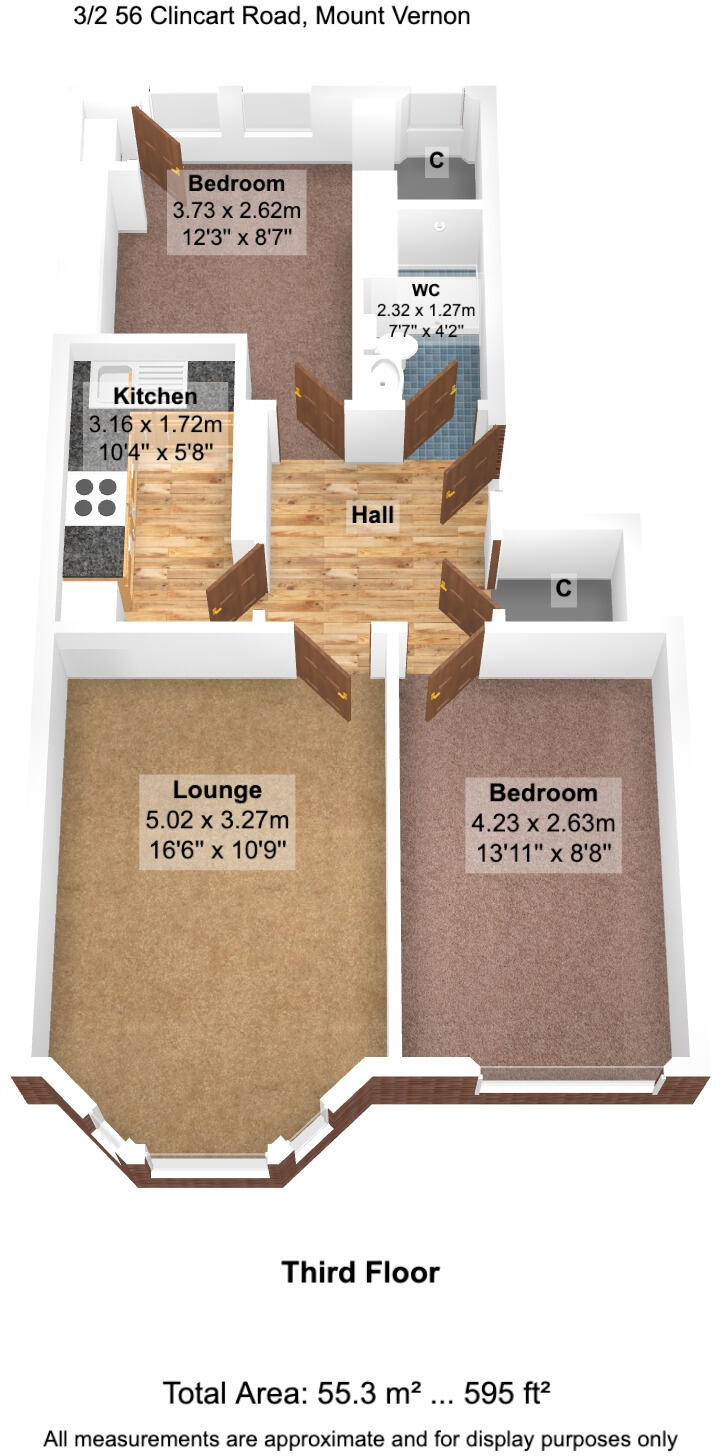 56 Clincart Road, Mount Florida, Glasgow, G42 9DU floorplan