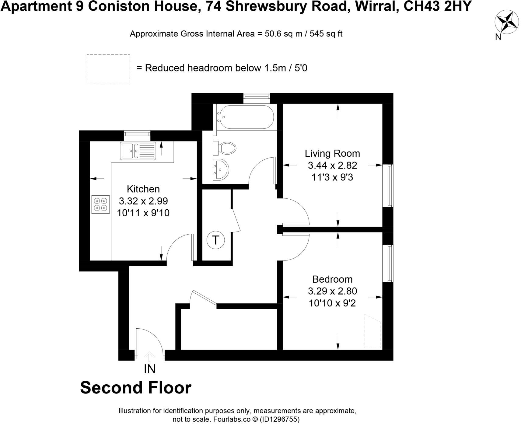 9, Coniston House, 74 Shrewsbury Road, Prenton, Merseyside, CH43 floorplan