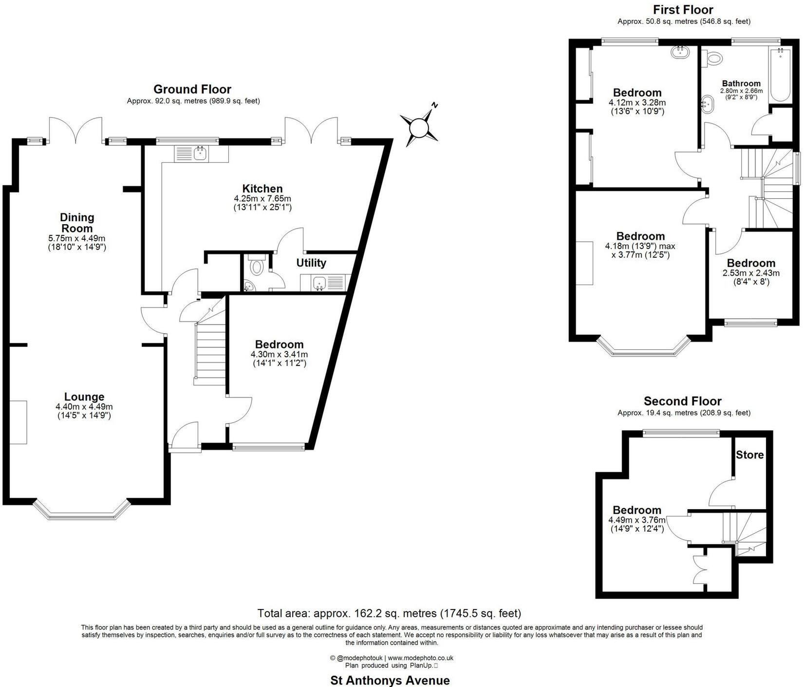 St Anthonys Avenue, Woodford Green, IG8 floorplan