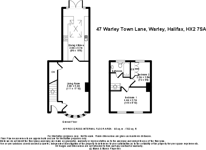 47 Warley Town Lane, Warley, HX2 7SA floorplan