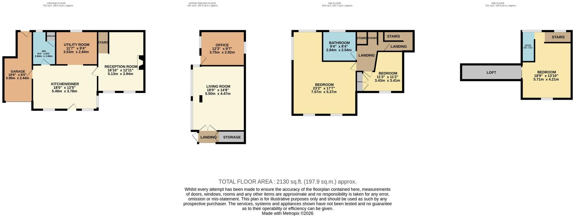 22 The Square, Clun floorplan