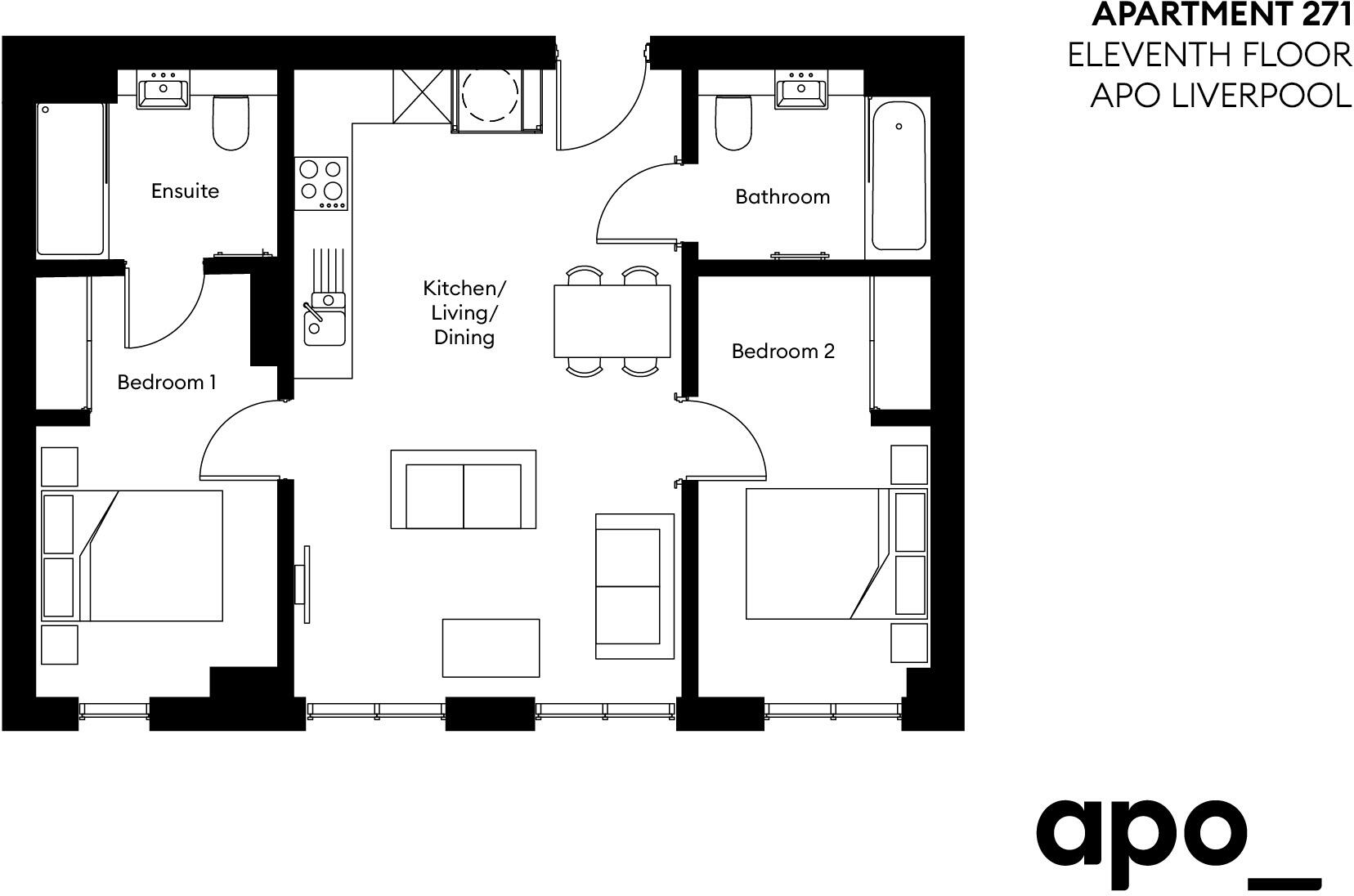 Flat 271, The  Copper House, 25 Strand Street, Liverpool, L1 8AT floorplan