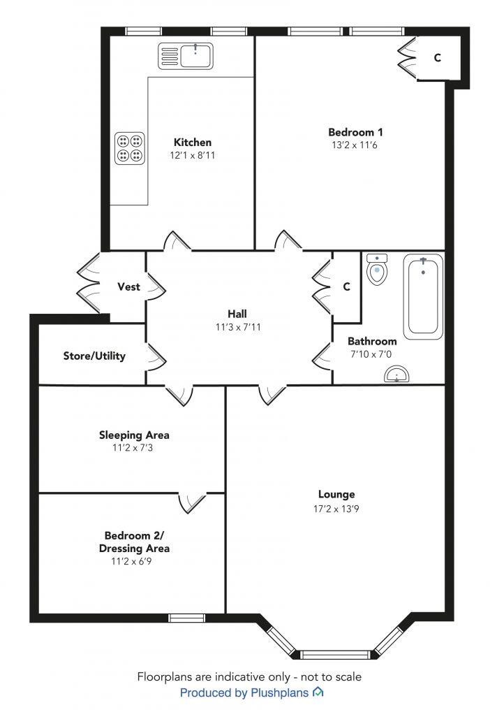 1/1 51 Broomlands Street, Paisley, PA1 2NQ floorplan