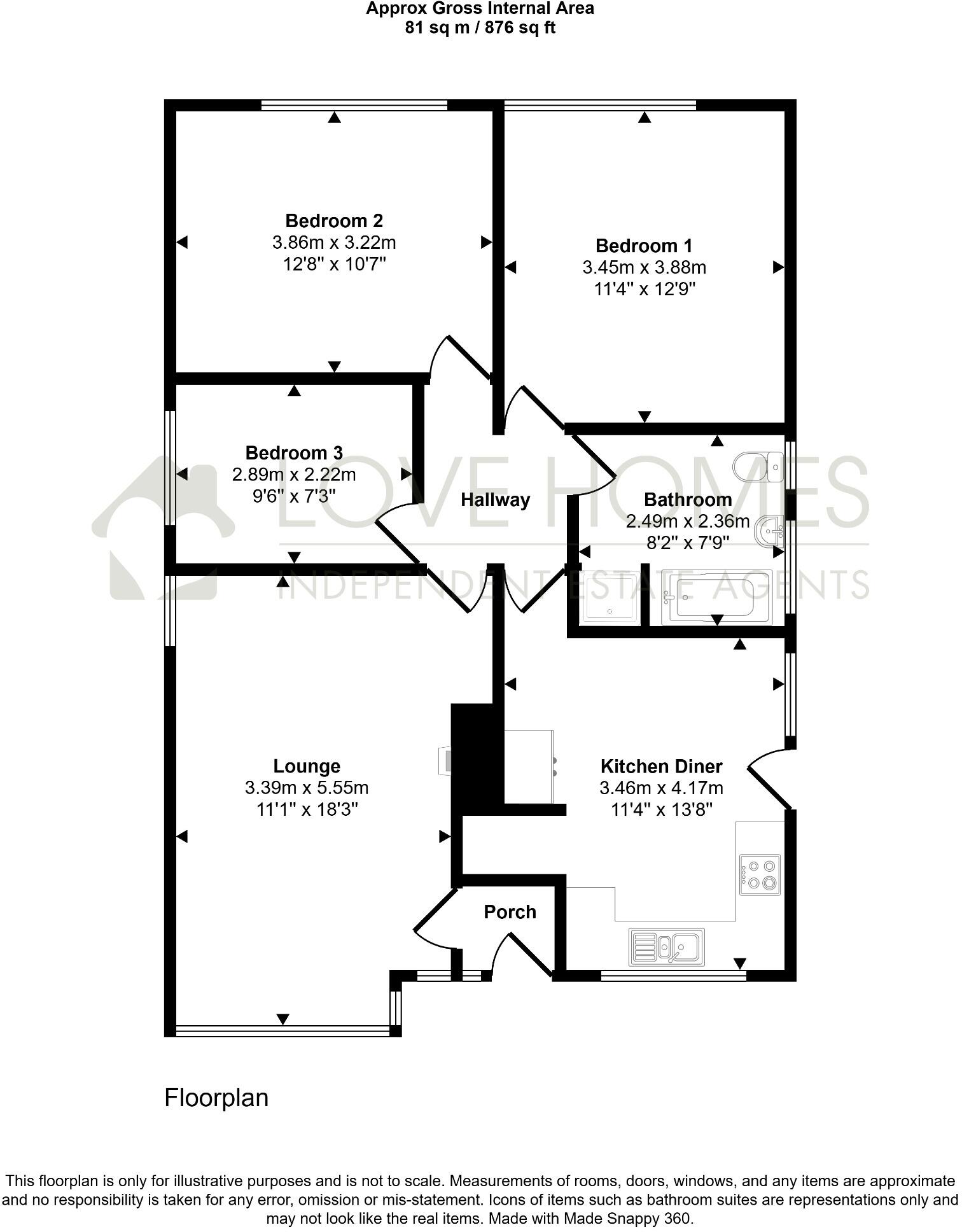 Highgate, Goosnargh, Preston floorplan