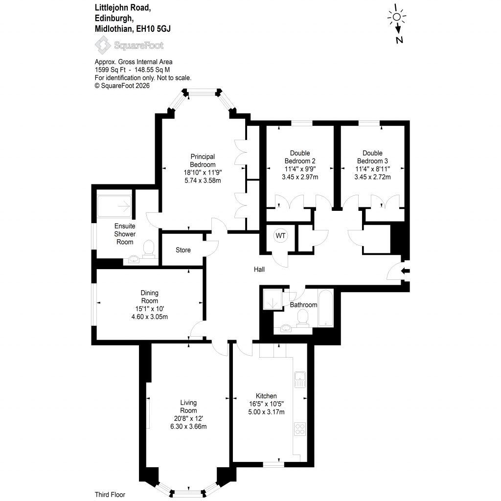 38/12 Littlejohn Road, Edinburgh, EH10 5GJ floorplan