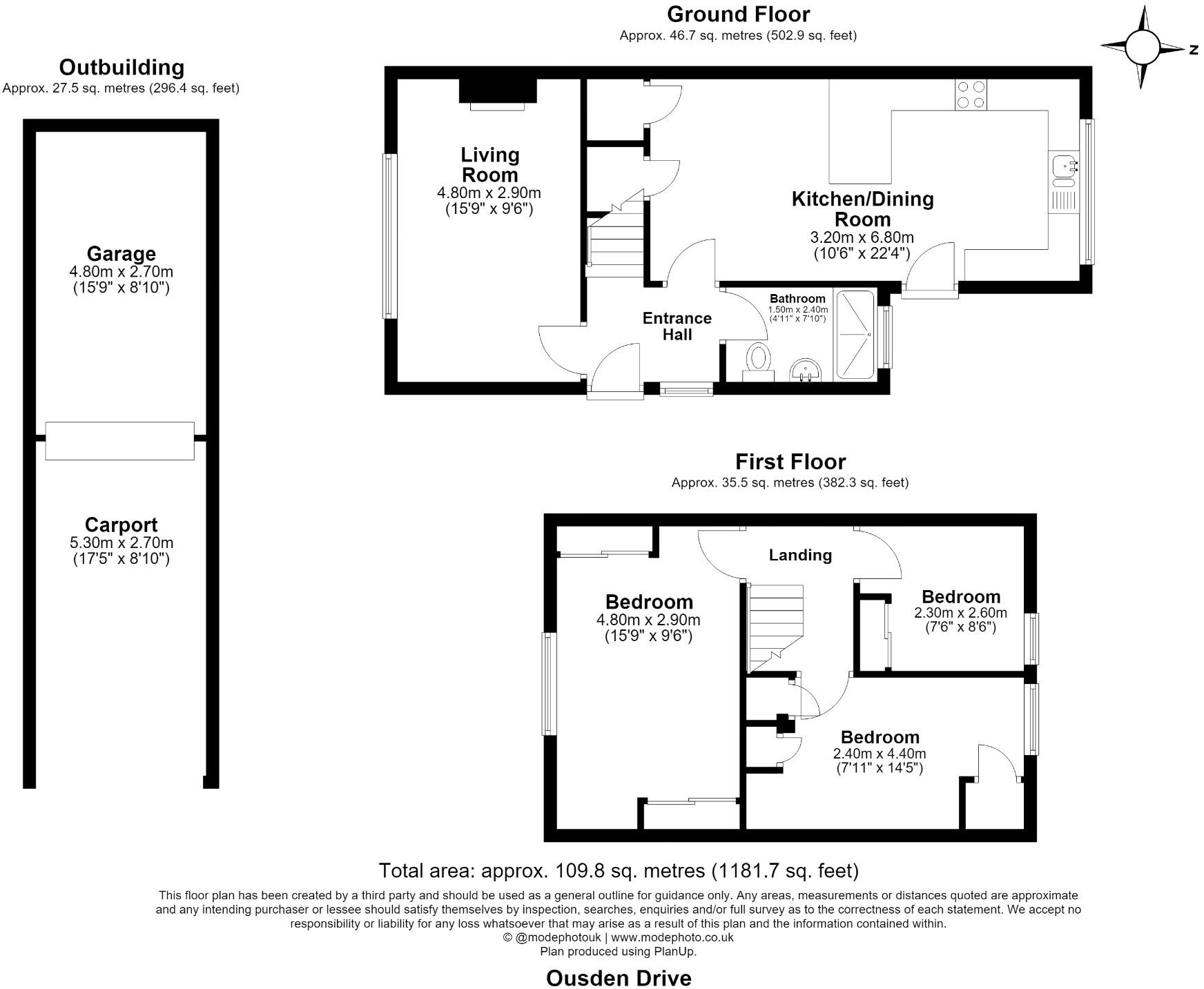 Ousden Drive, Cheshunt, Hertfordshire, EN8 9RL floorplan