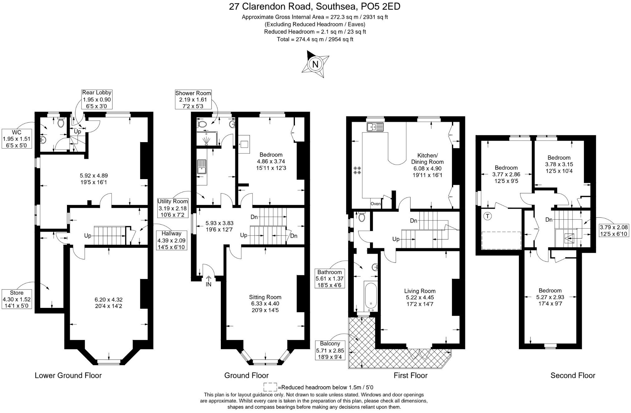 Clarendon Road, Southsea floorplan