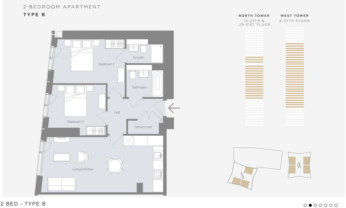 The Residences Manchester, Deansgate Square, Greater Manchester M15 floorplan