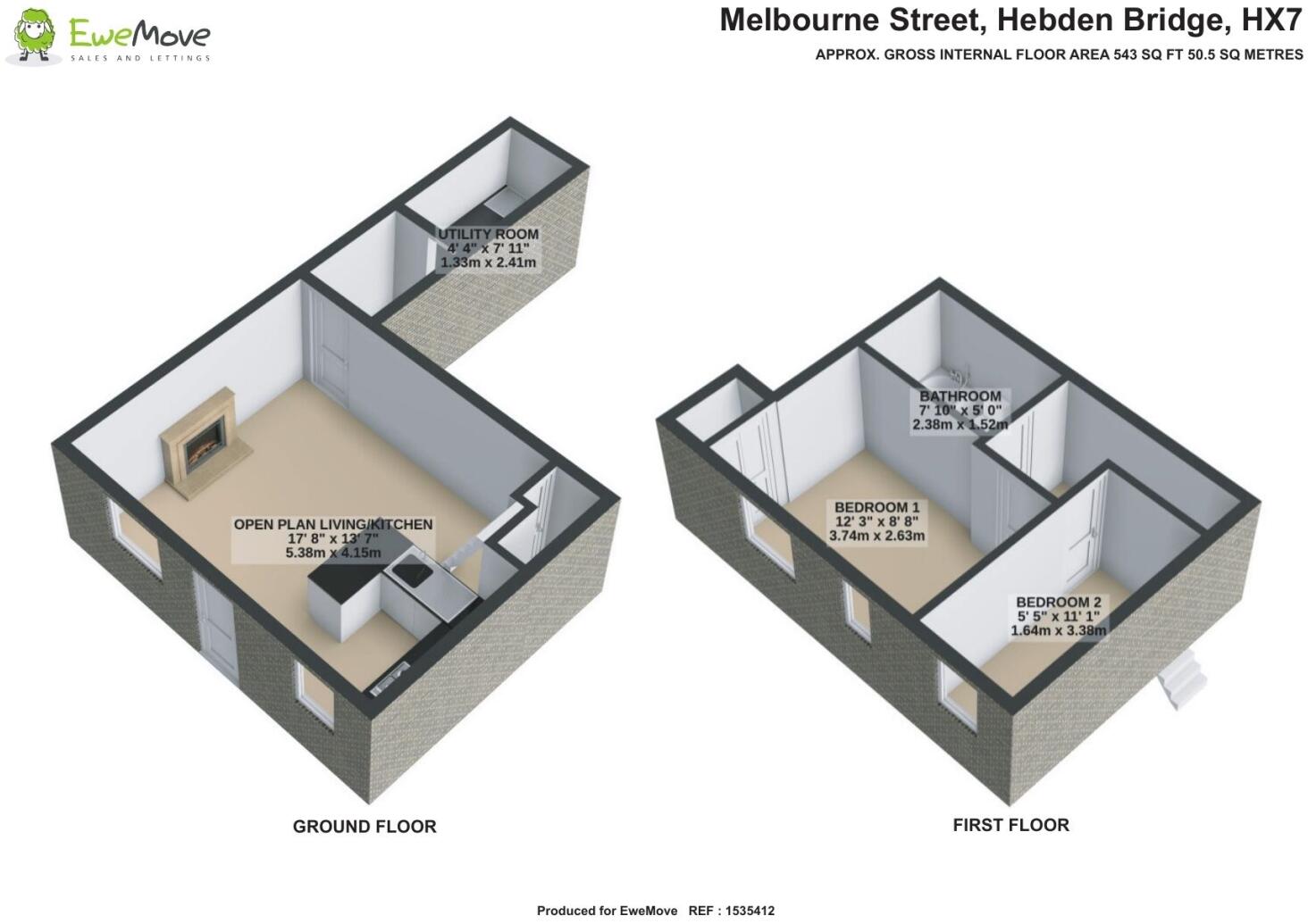 Melbourne Street, Hebden Bridge, West Yorkshire, HX7 floorplan