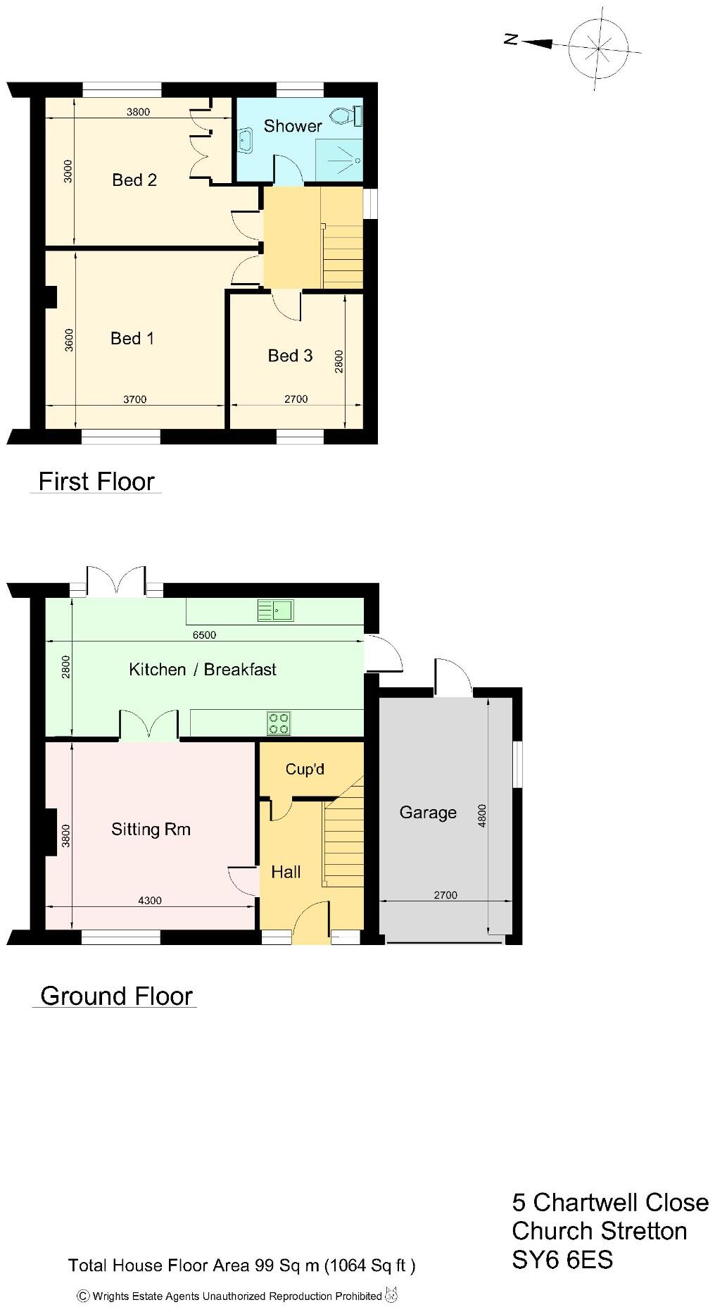 5 Chartwell Close, Church Stretton, Shropshire, SY6 6ES floorplan