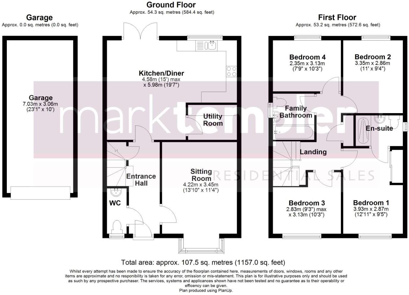 Energy efficient four bedroom home in the village of Langford floorplan