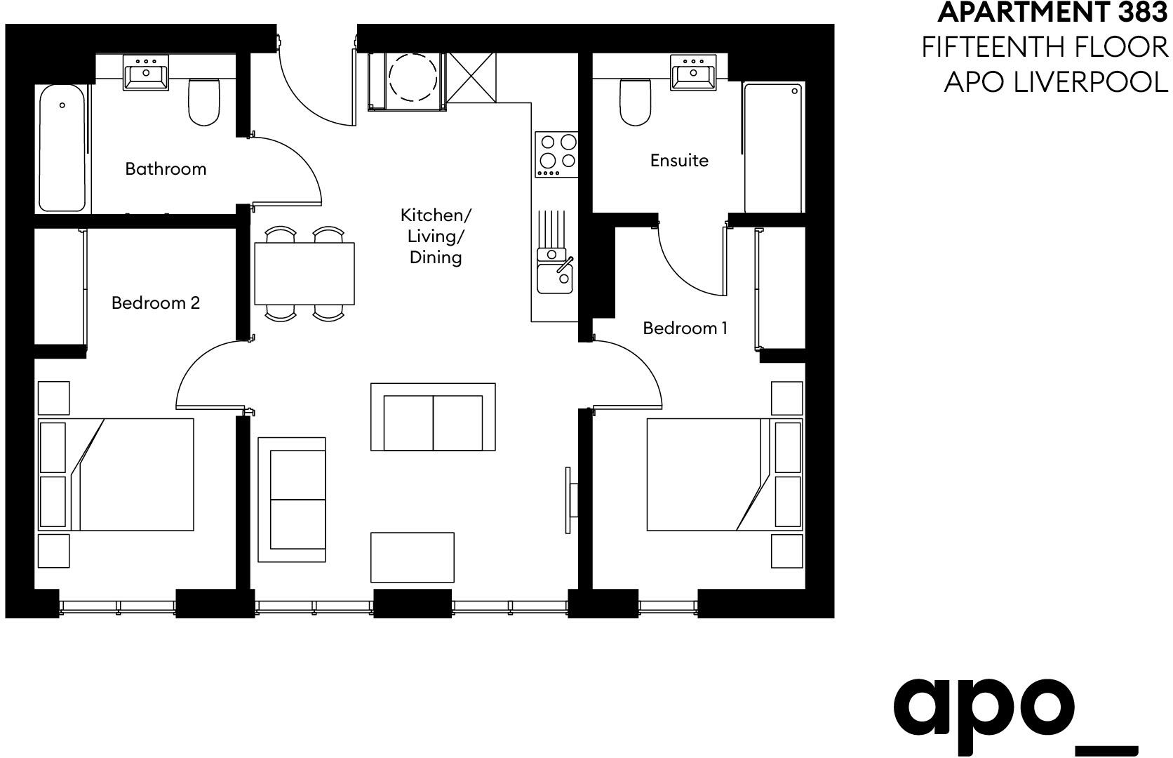 Flat 383, The  Copper House, 25 Strand Street, Liverpool, L1 8AU floorplan