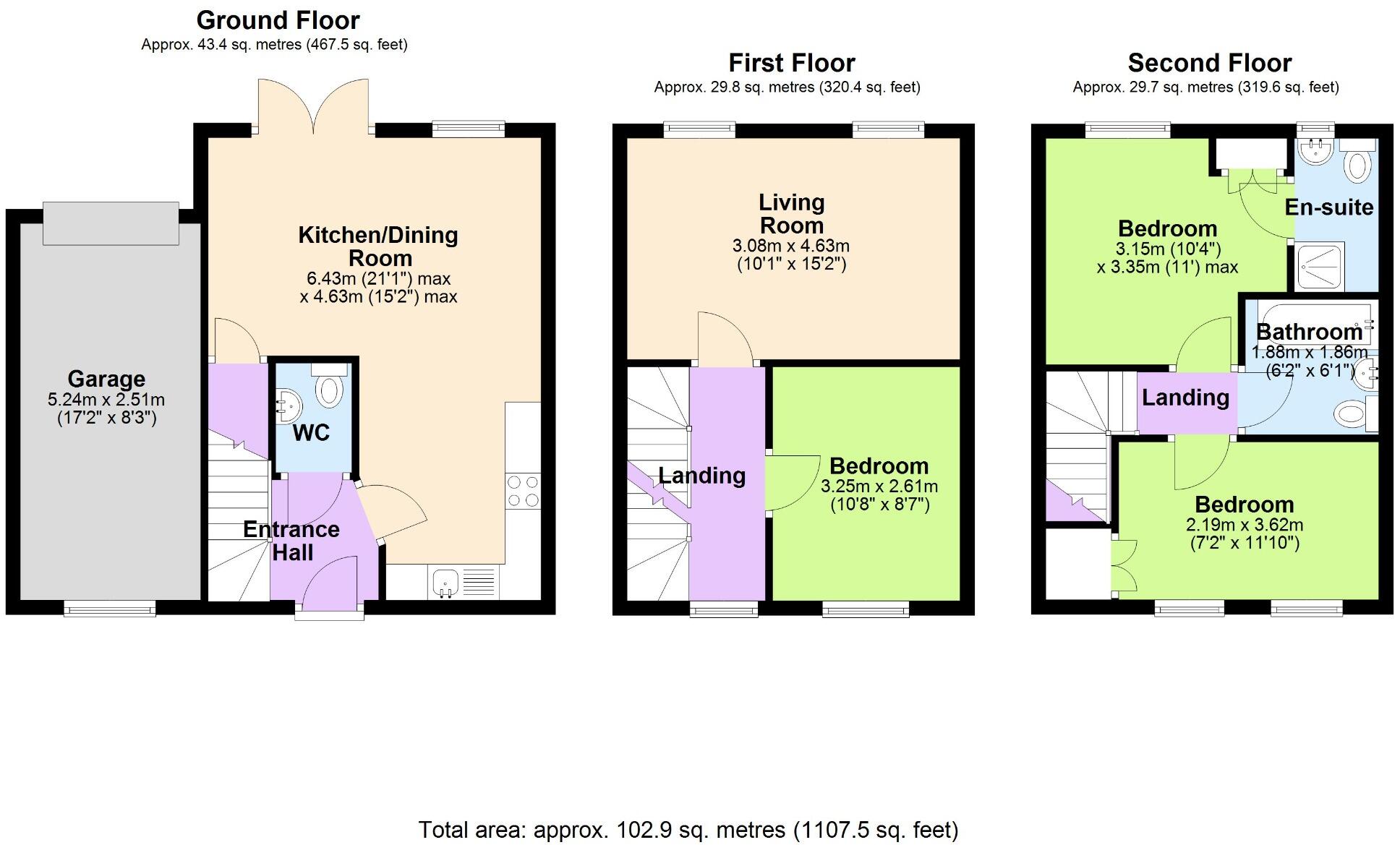 Saville Close, Wellington, Telford, Shropshire, TF1 2DG floorplan