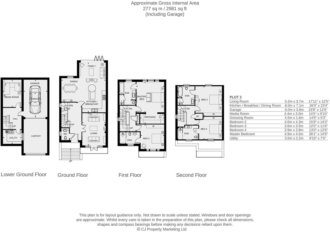 3, Monterey Place, Oakshade Road, Oxshott floorplan