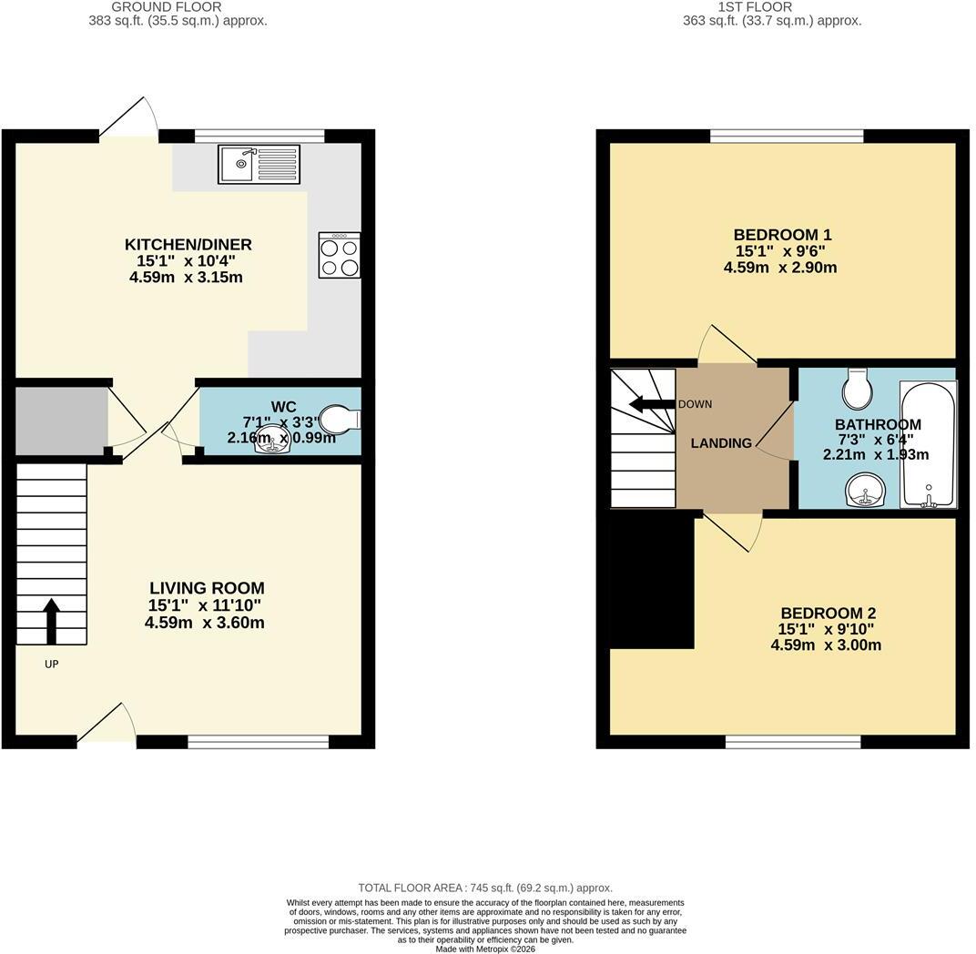 Ellison Close, Evesham floorplan