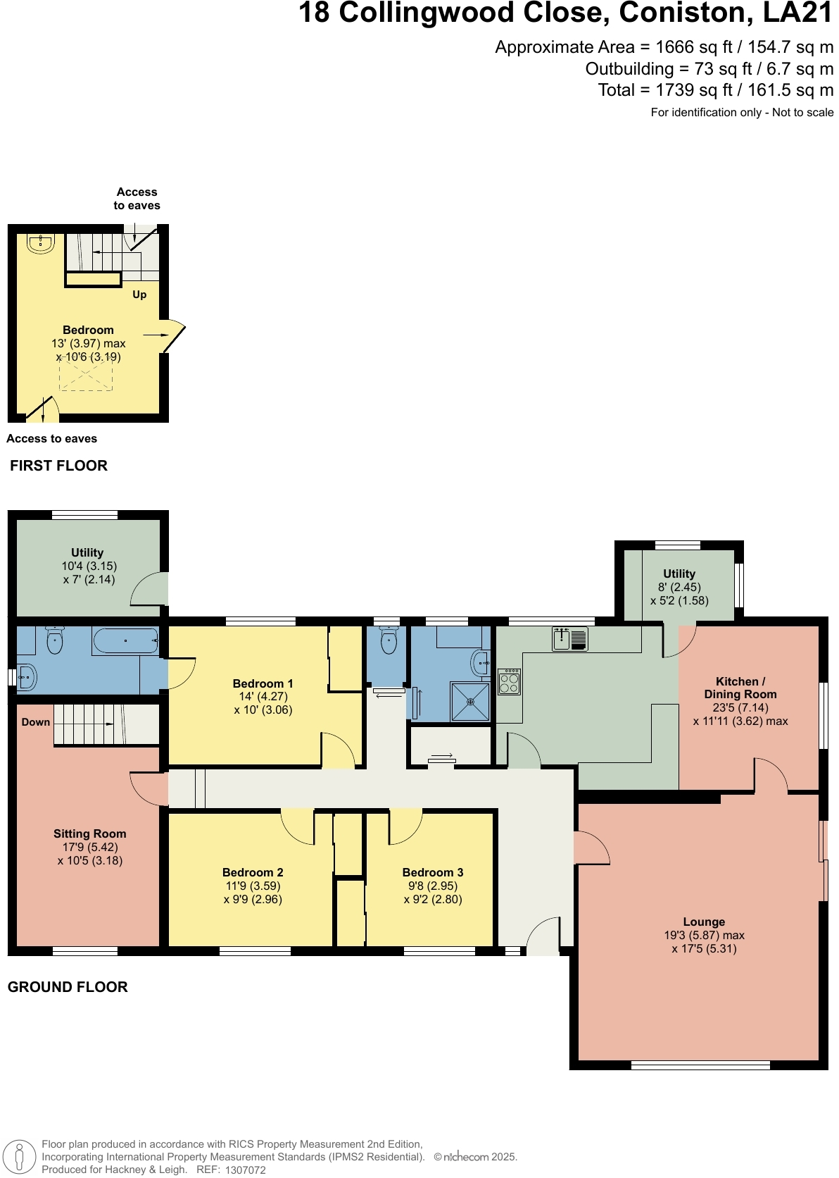 18 Collingwood Close, Coniston, Cumbria, LA21 8DZ floorplan