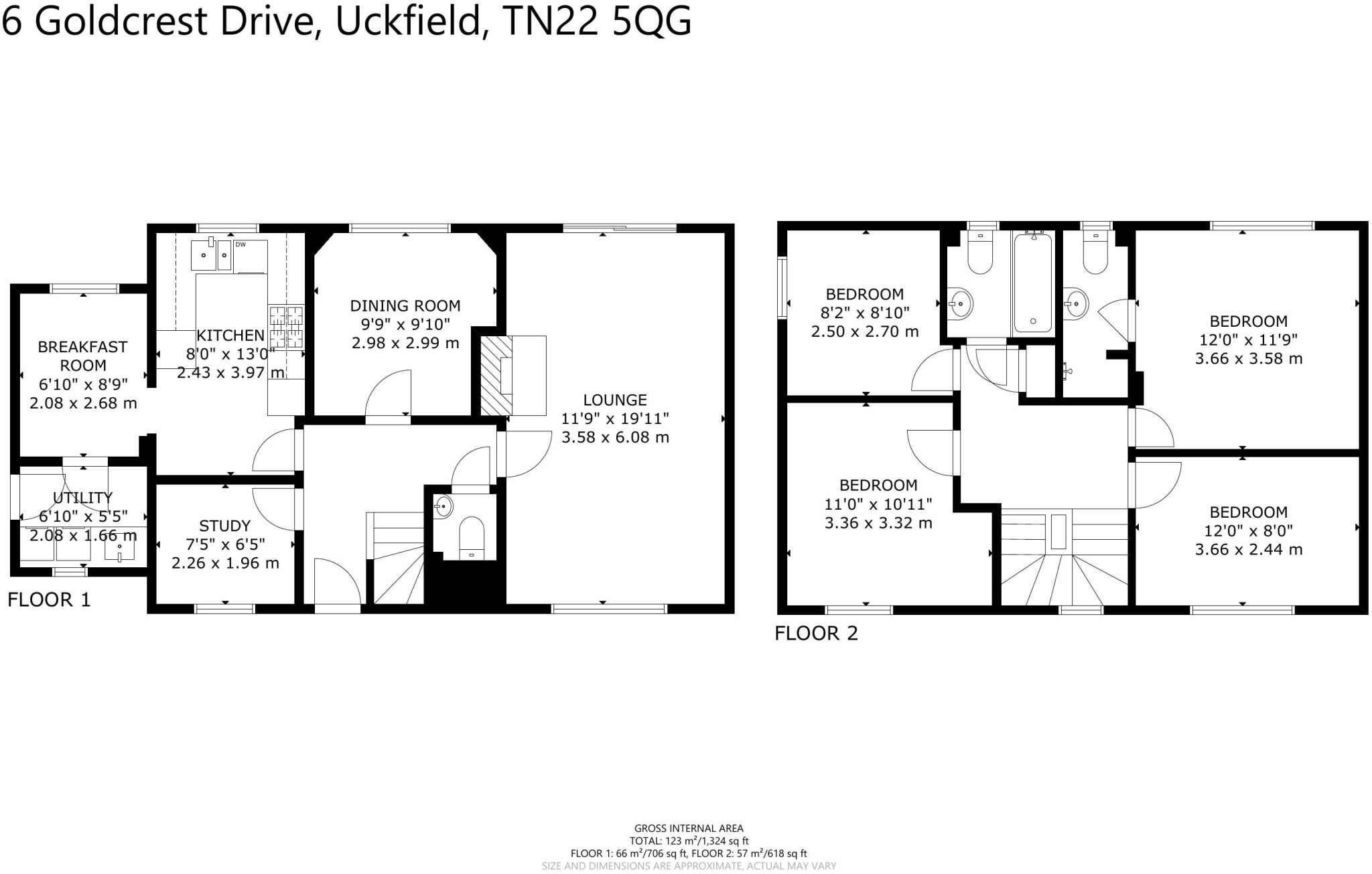 Goldcrest Drive, Ridgewood, Uckfield, East Sussex, TN22 floorplan
