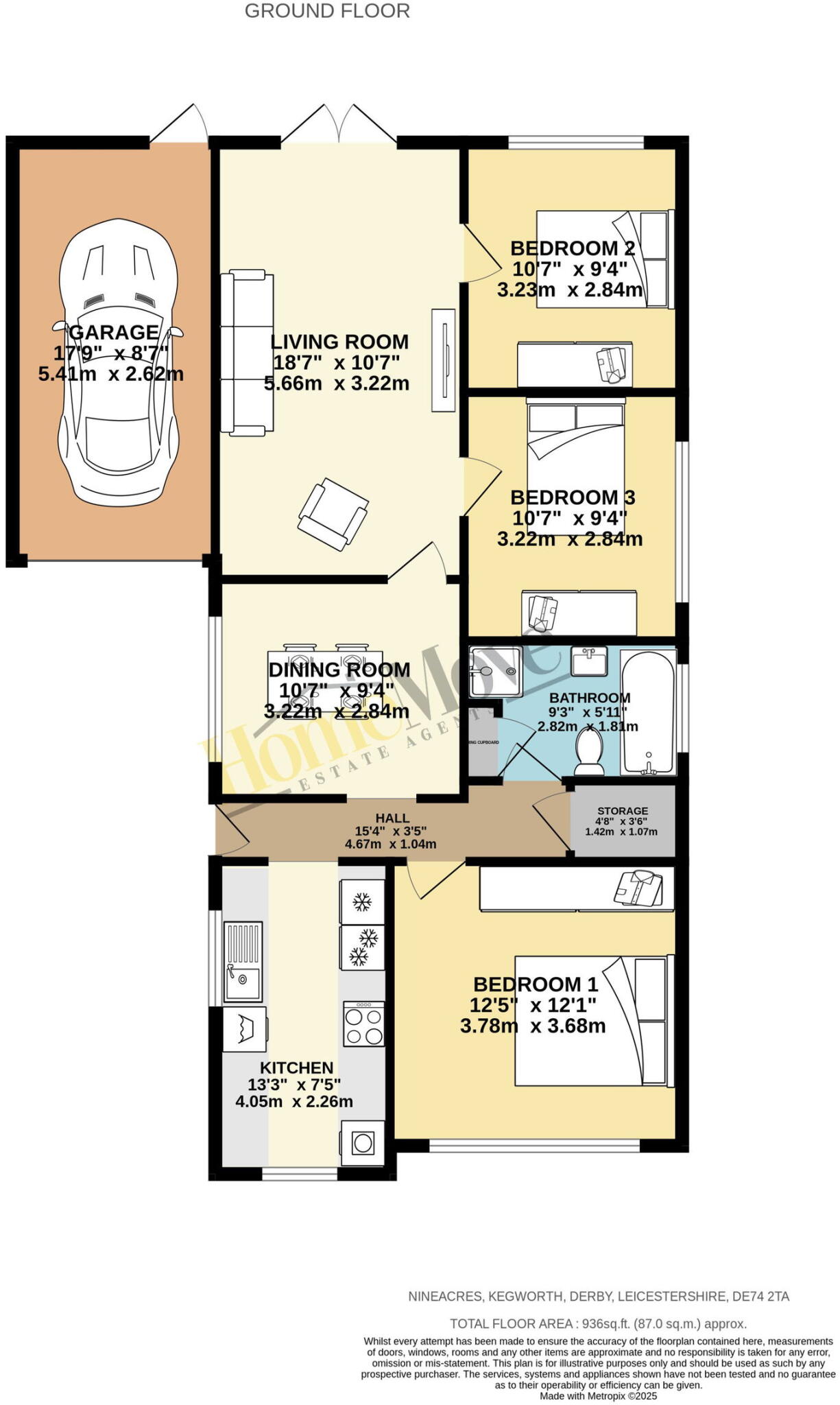 Nineacres, Kegworth, Derby, Leicestershire, DE74 2TA floorplan