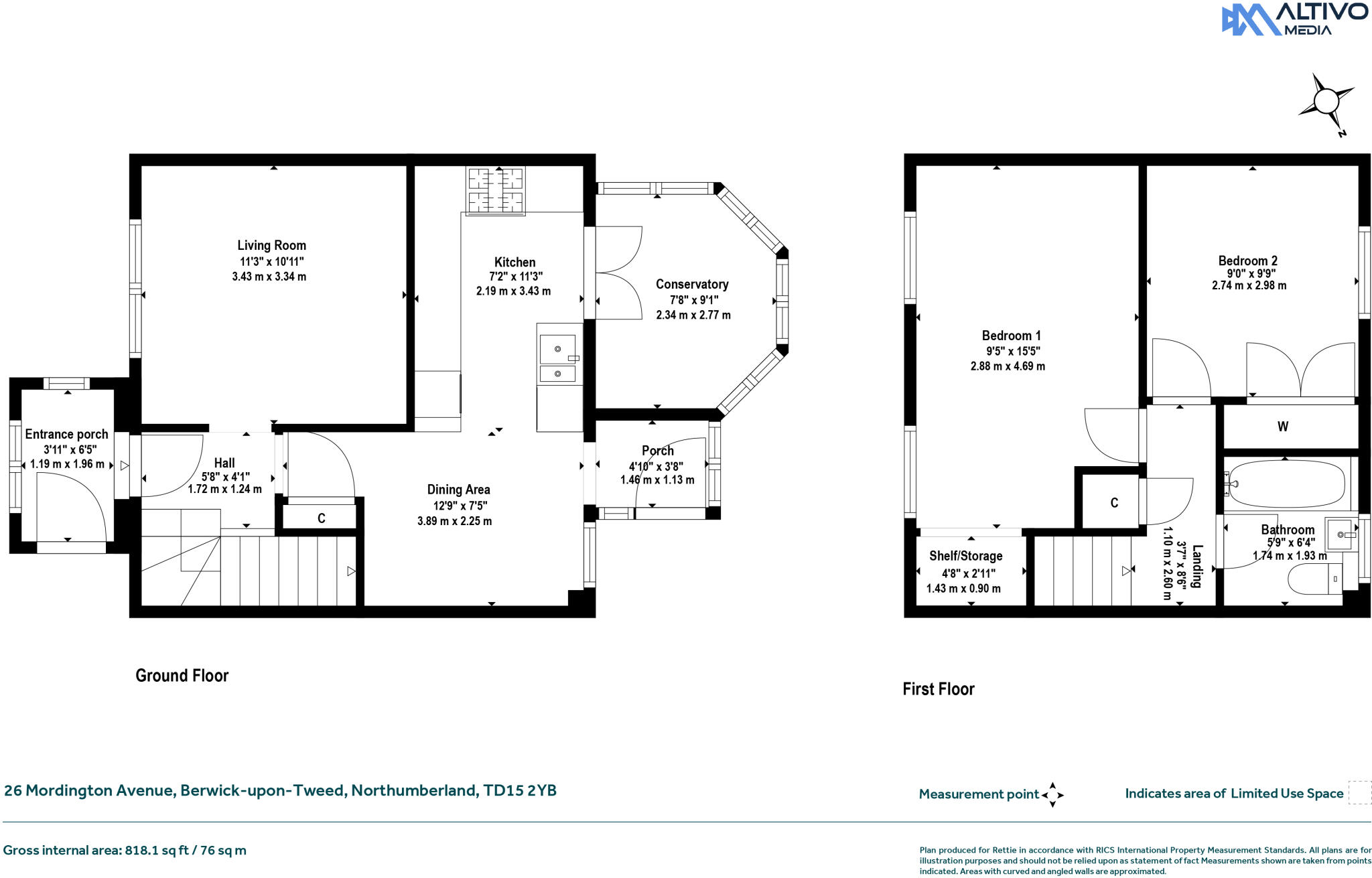 Mordington Avenue, Berwick-upon-Tweed, Northumberland floorplan