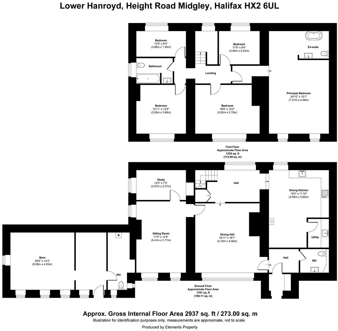 Lower Han Royd, Height Road, Midgley, Halifax, West Yorkshire, HX2 6UL floorplan