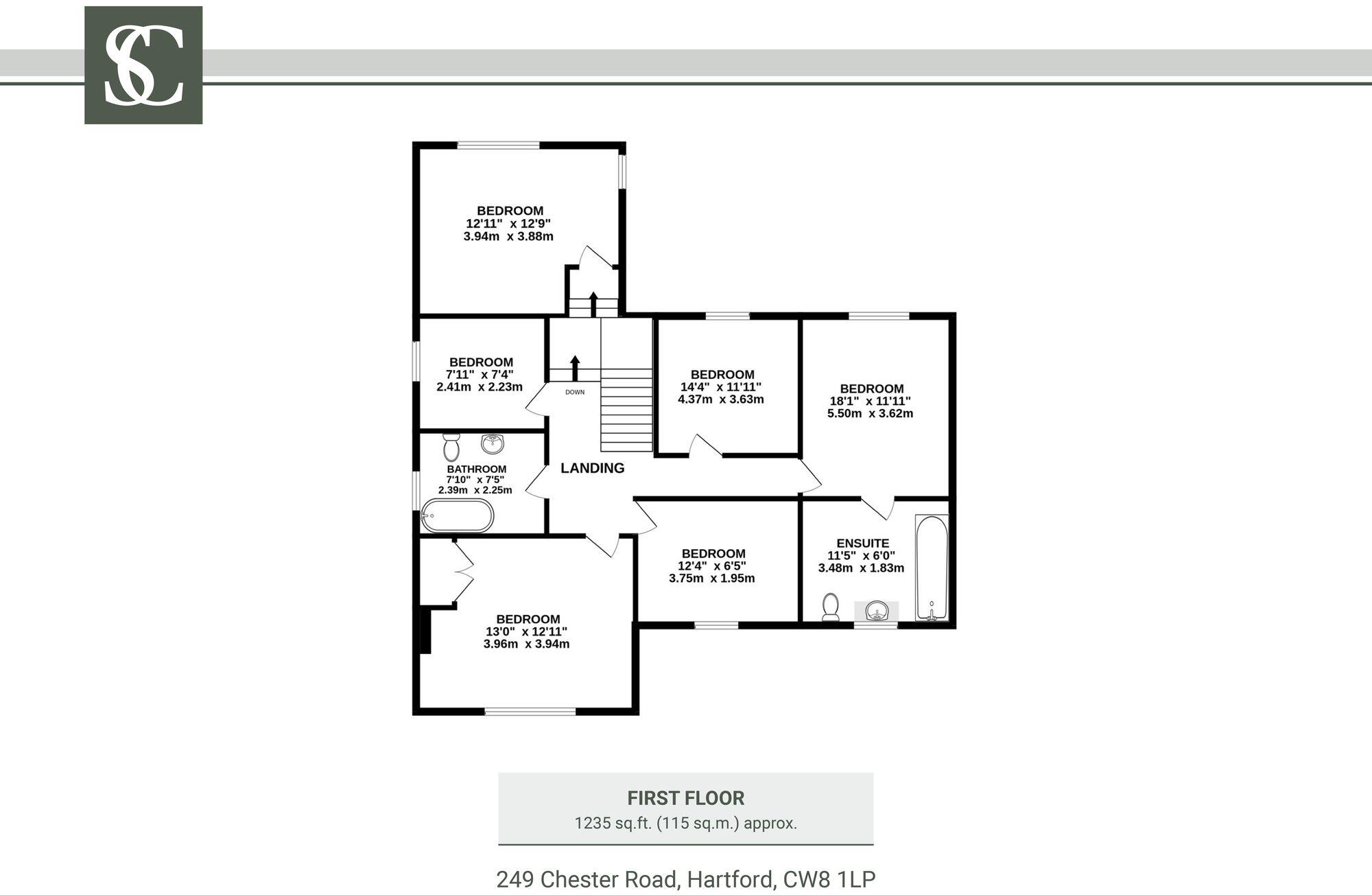 249 Chester Road, Hartford, CW8 1LP floorplan