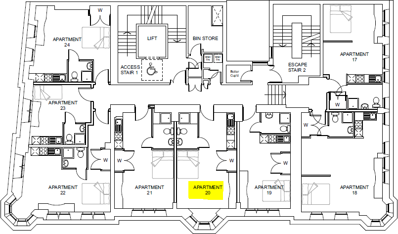 Flat 20, Gladstone Buildings, 1 St James Row, S1 2EU floorplan
