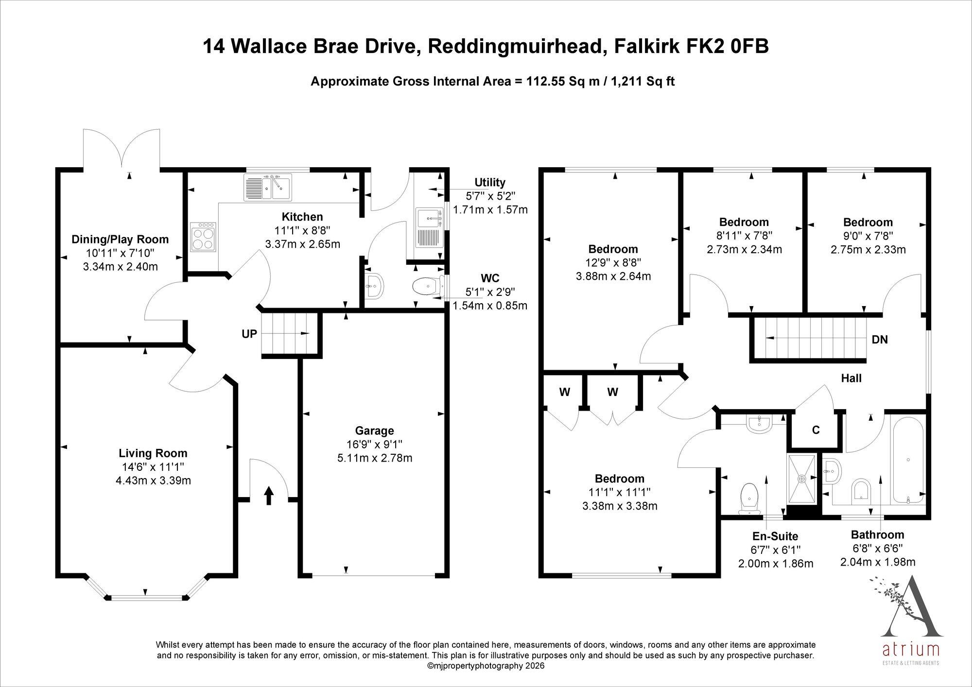14 Wallace Brae Drive, Reddingmuirhead, FK2 0FB floorplan