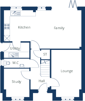 The Cromwell, Hillside, Loveclough, BB4 floorplan