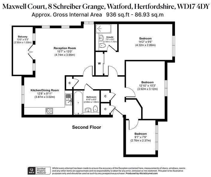 Maxwell Court, Schreiber Grange, Watford, Hertfordshire, WD17 floorplan