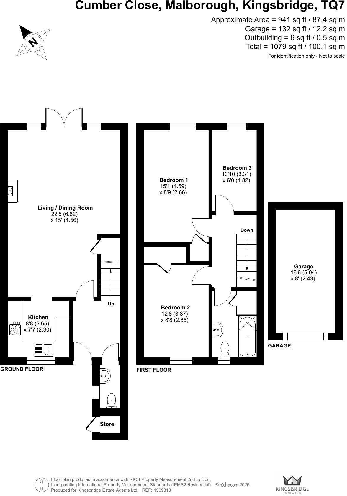 166, Cumber Close, Malborough floorplan