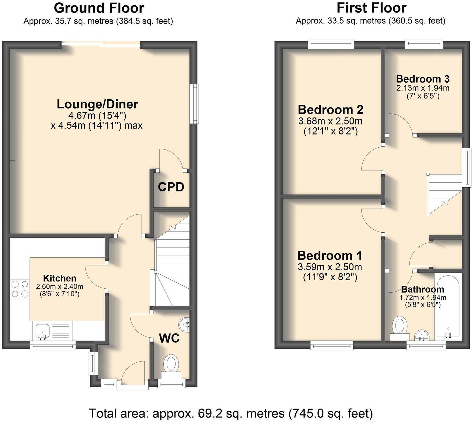 Batemoor Road, Sheffield, S8 floorplan