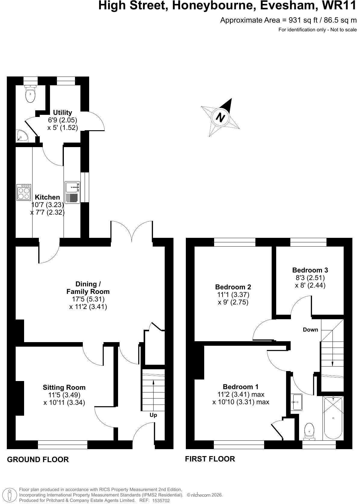 High Street, Honeybourne, Evesham, Worcestershire, WR11 floorplan