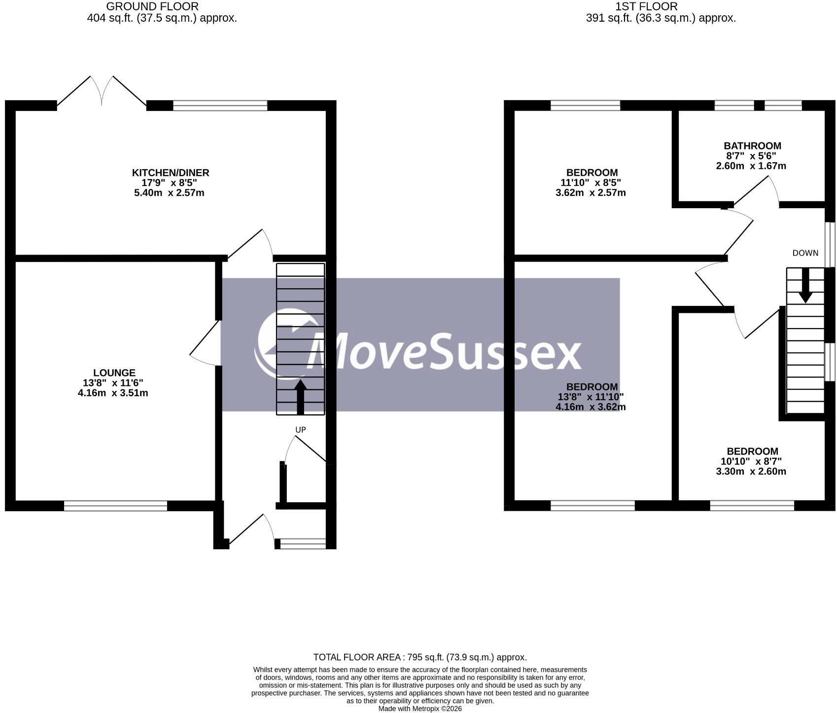 Carisbrooke Close, Eastbourne, East Sussex, BN23 floorplan