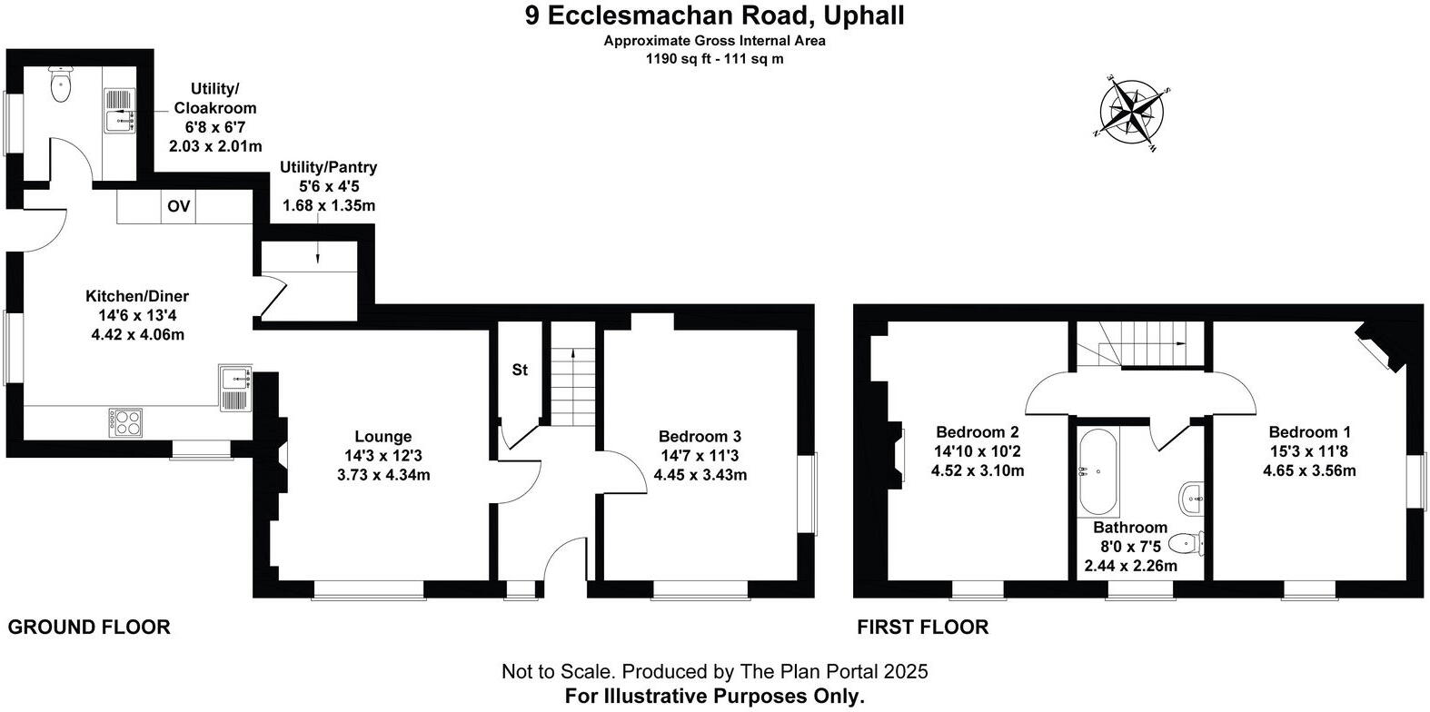 9, Ecclesmachan Road, Uphall, Broxburn, West Lothian, EH52 6DD floorplan