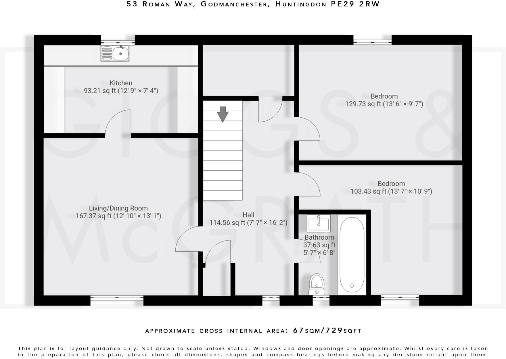 Roman Way, Godmanchester, Huntingdon, Cambridgeshire, PE29 2RW floorplan