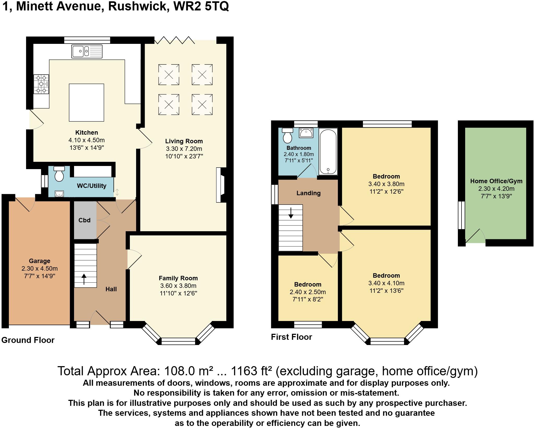 Minett Avenue, Rushwick, Worcester, Worcestershire, WR2 floorplan