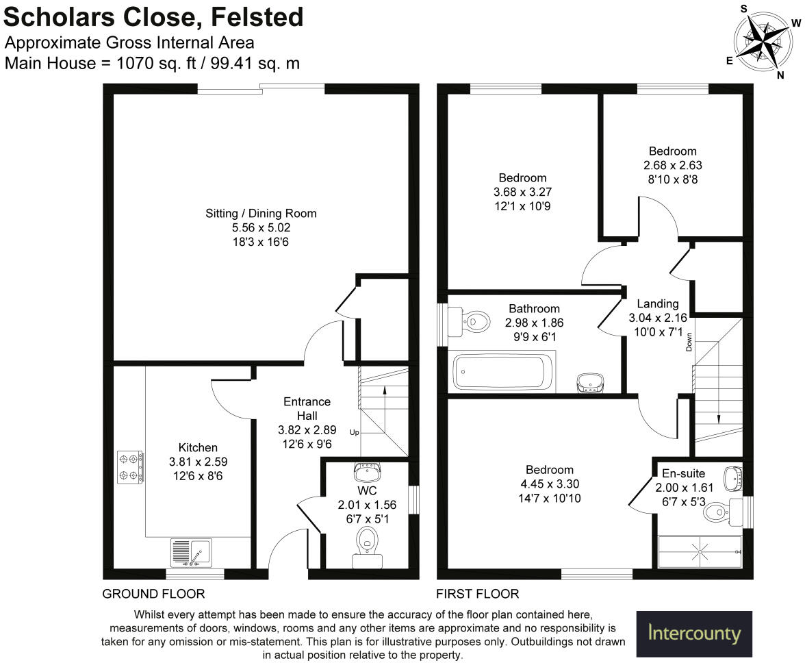 Scholars Close, Felsted, Dunmow, Essex, CM6 floorplan