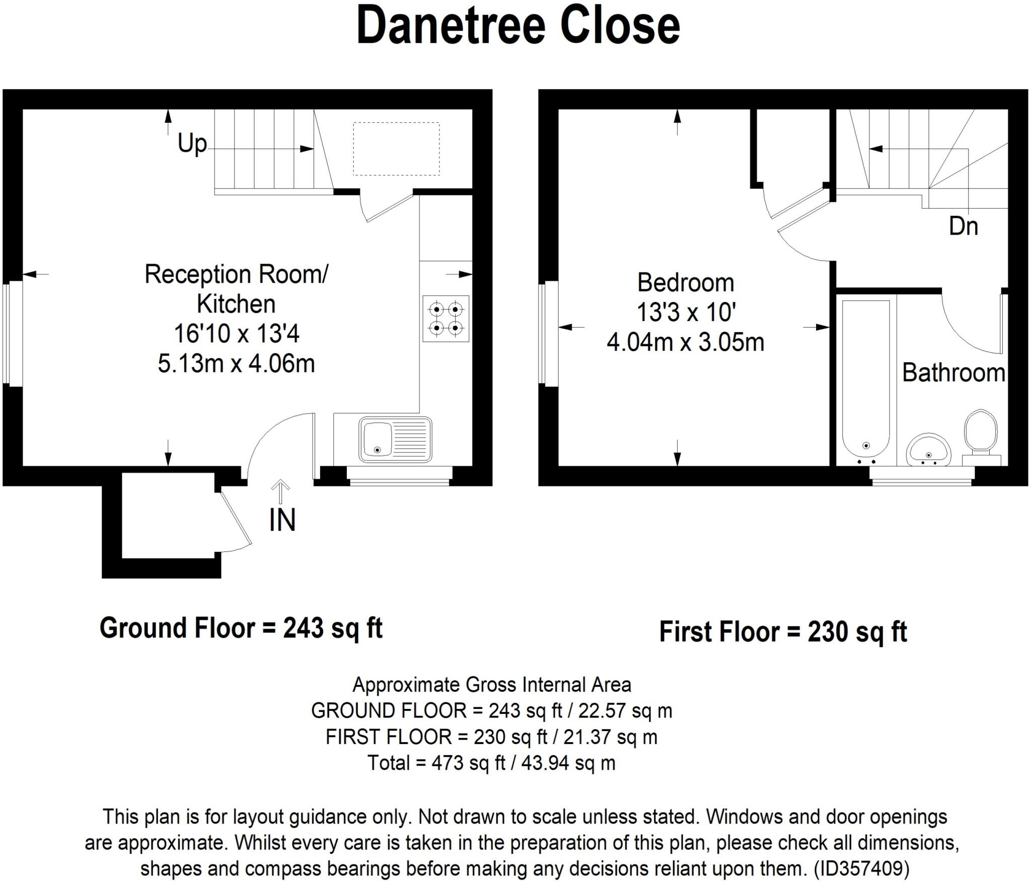 Danetree Close, West Ewell, Epsom, KT19 floorplan