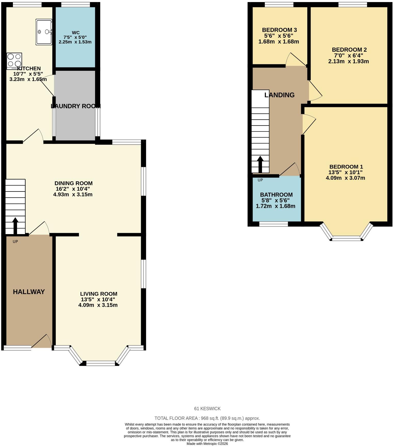 Keswick Gardens, Hull, East Riding of Yorkshire, HU6 8TB floorplan