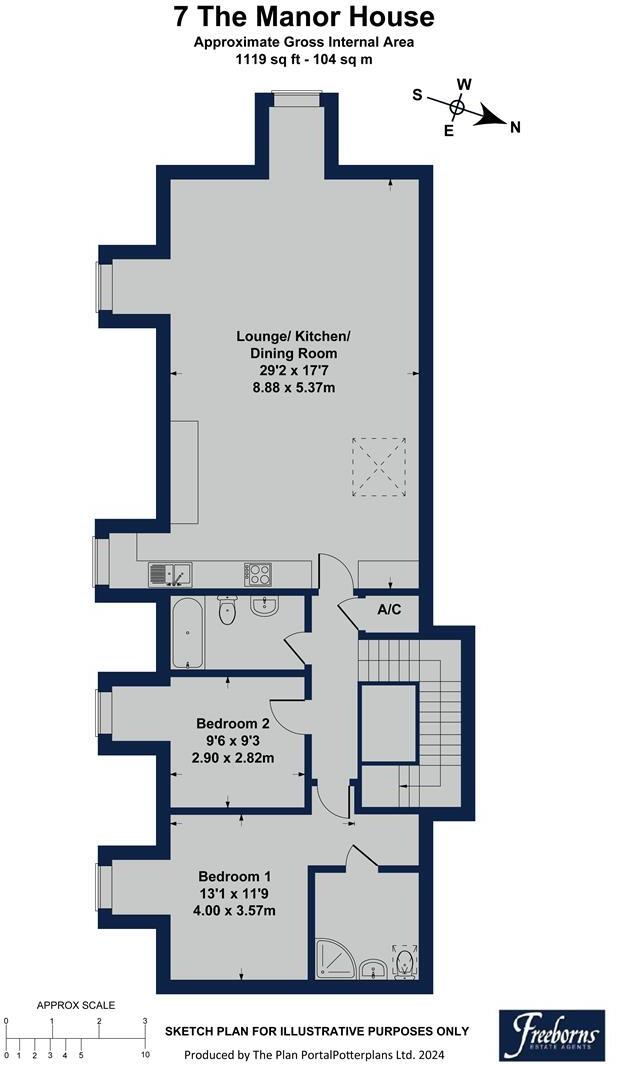 Penthouse, Hillfield Village, Dartmouth floorplan