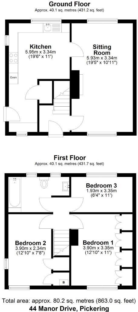 44, Manor Drive, Pickering floorplan