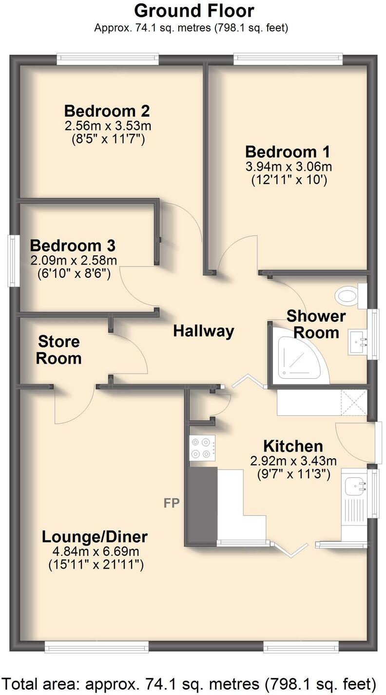 Beeley Close, Inkersall, S43 floorplan