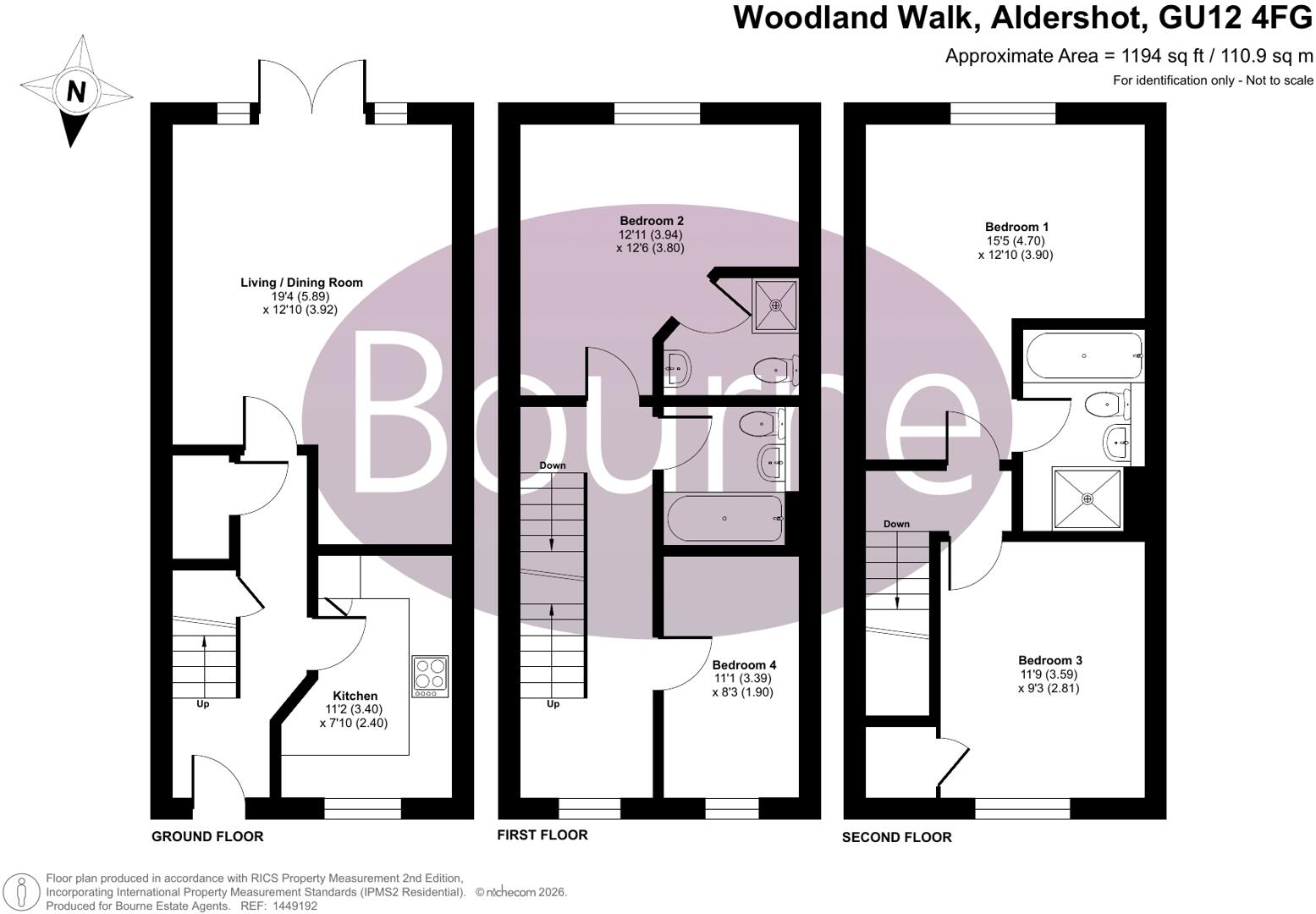 Woodland Walk, Aldershot, Hampshire, GU12 floorplan