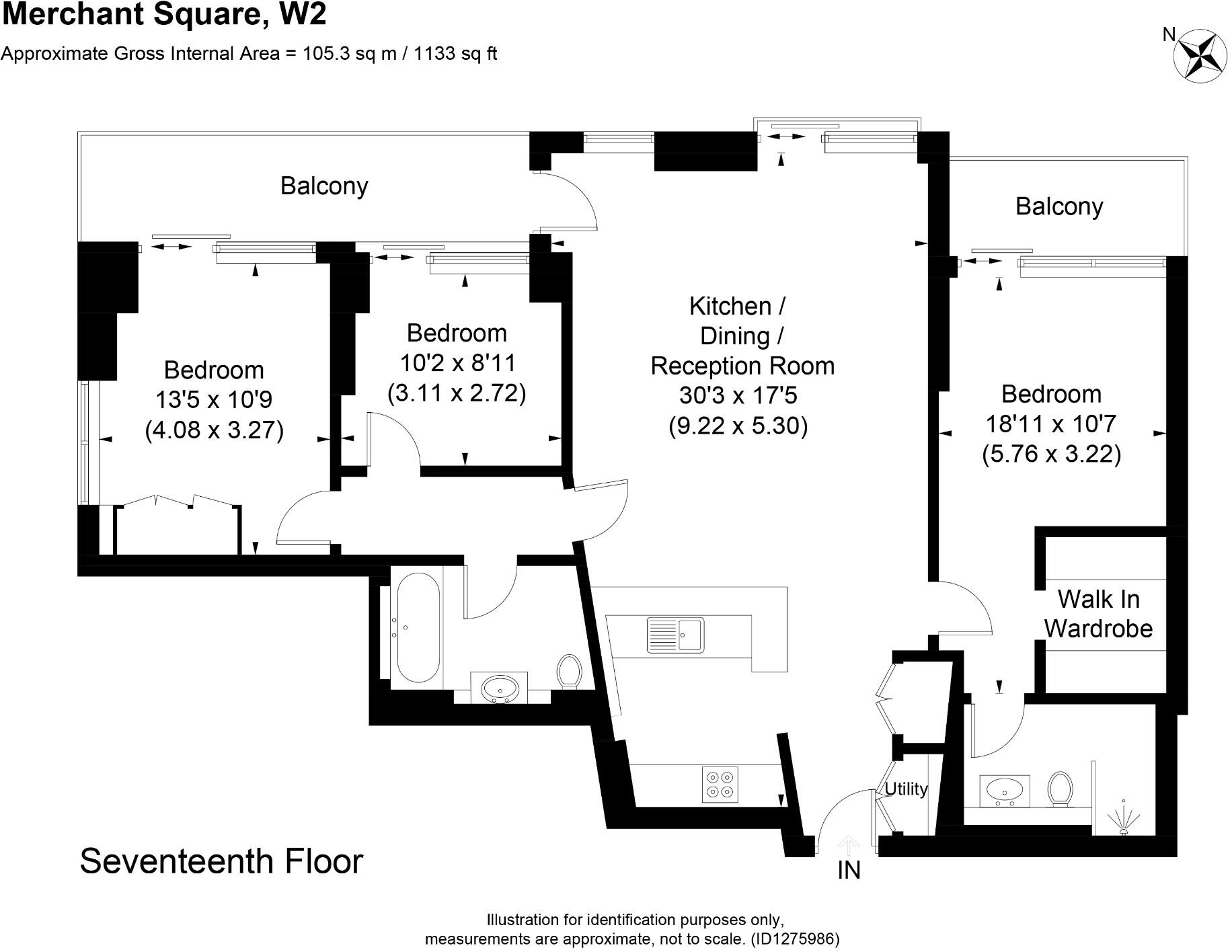 3, Merchant Square, London, W2 floorplan