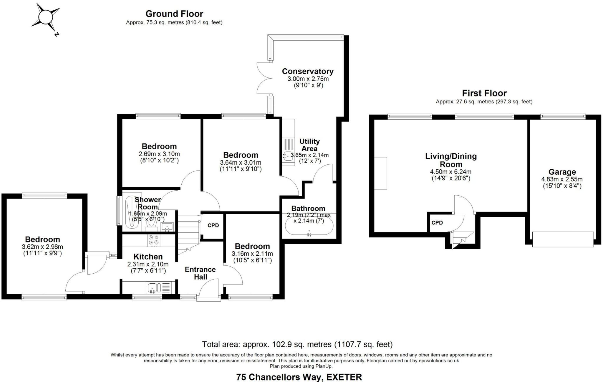 Chancellors Way, Exeter EX4 9DP floorplan