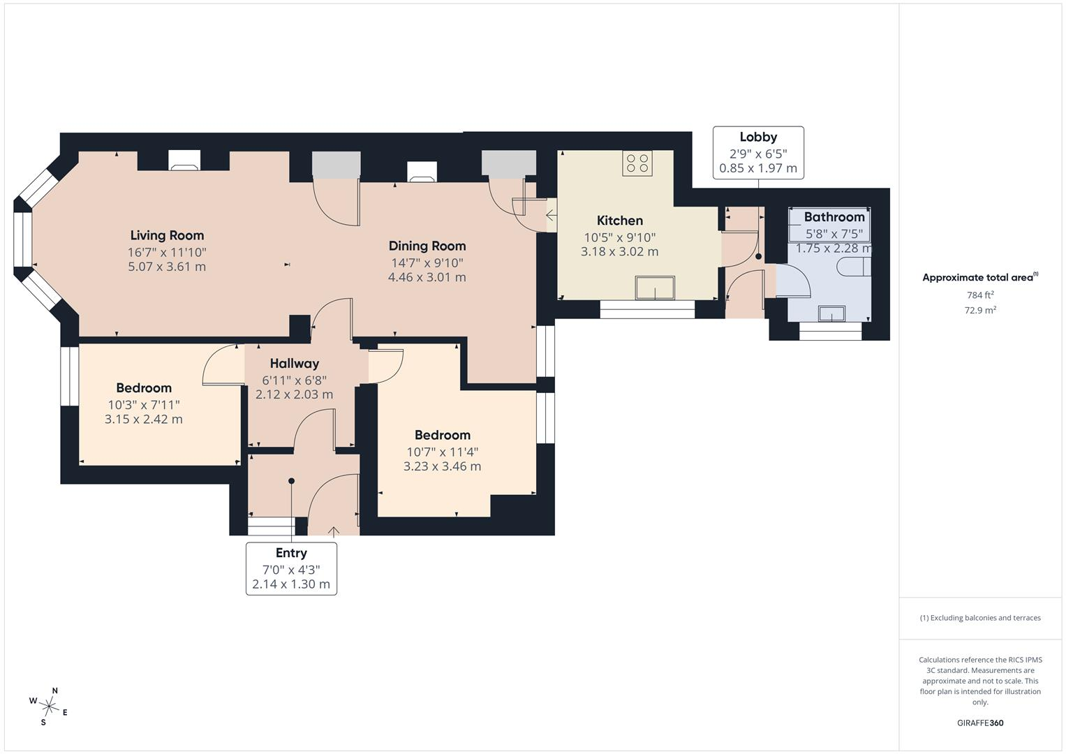 Ocean View, Whitley Bay floorplan