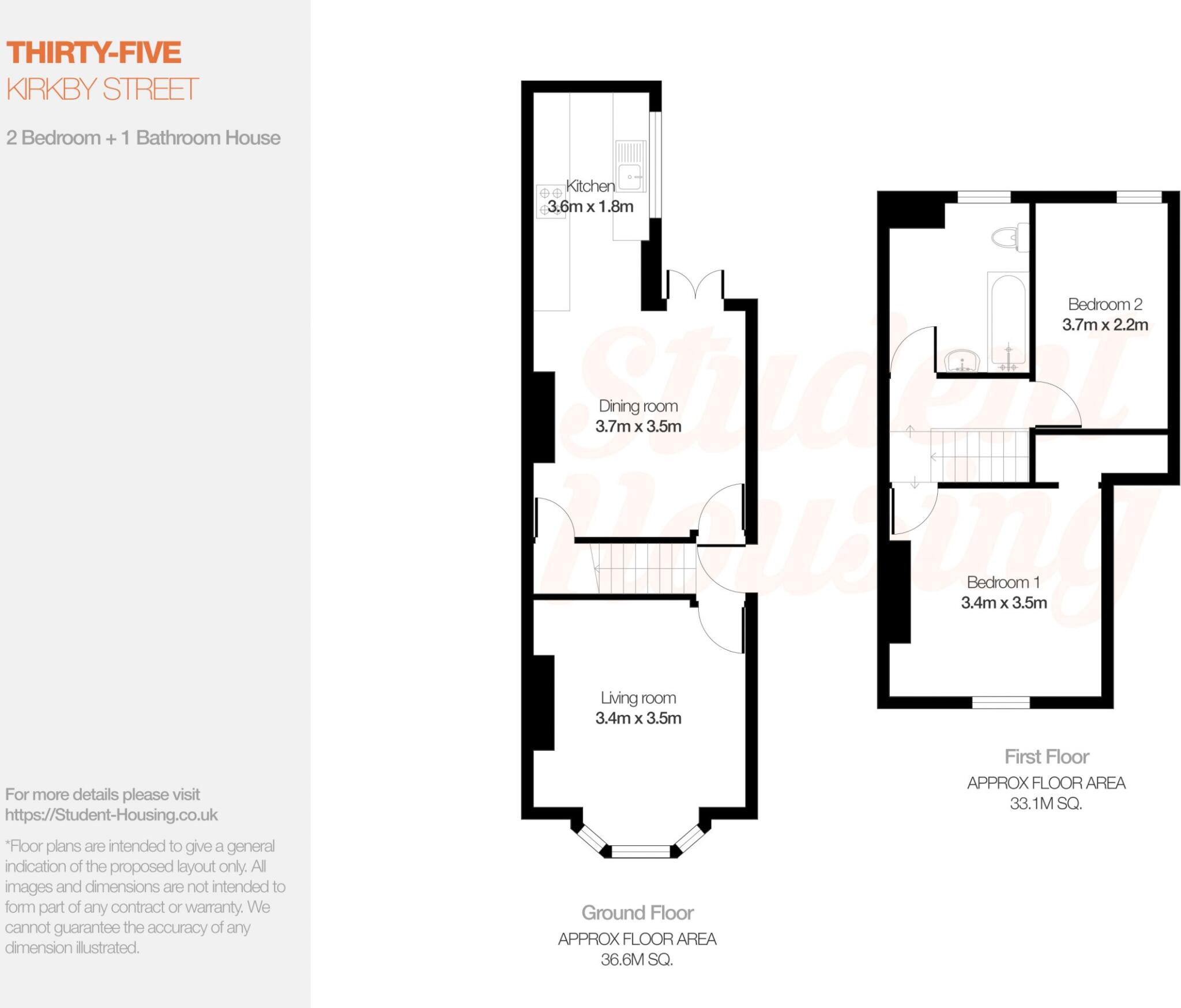 2 Bed Terraced House // Aug 2027 floorplan