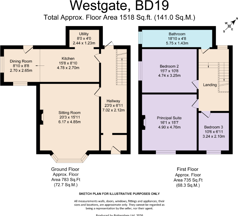 Butts Dene, Westgate, Cleckheaton, BD19 floorplan
